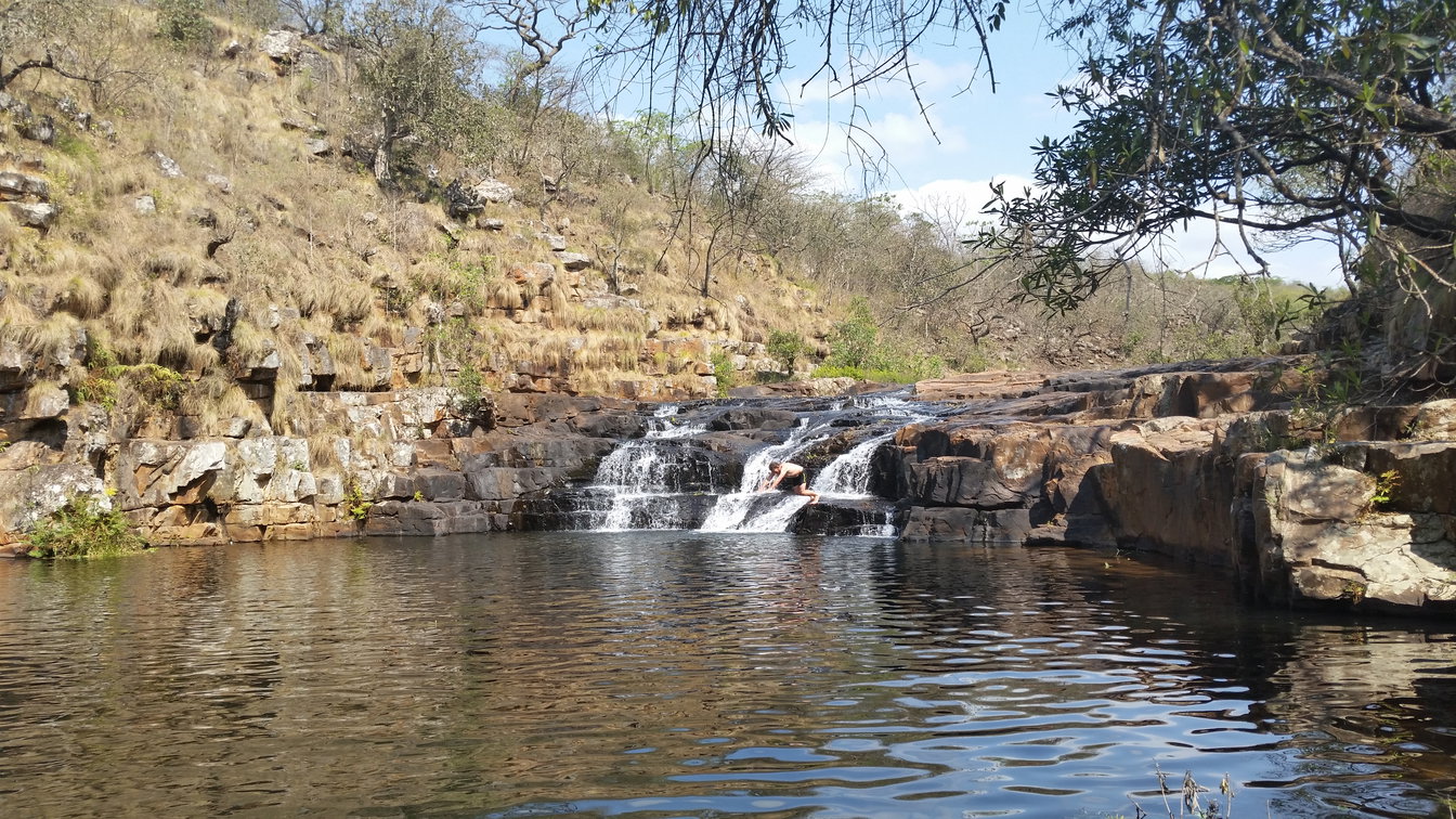 Rock pools and cascades at Tshatshingo Potholes in Limpopo
